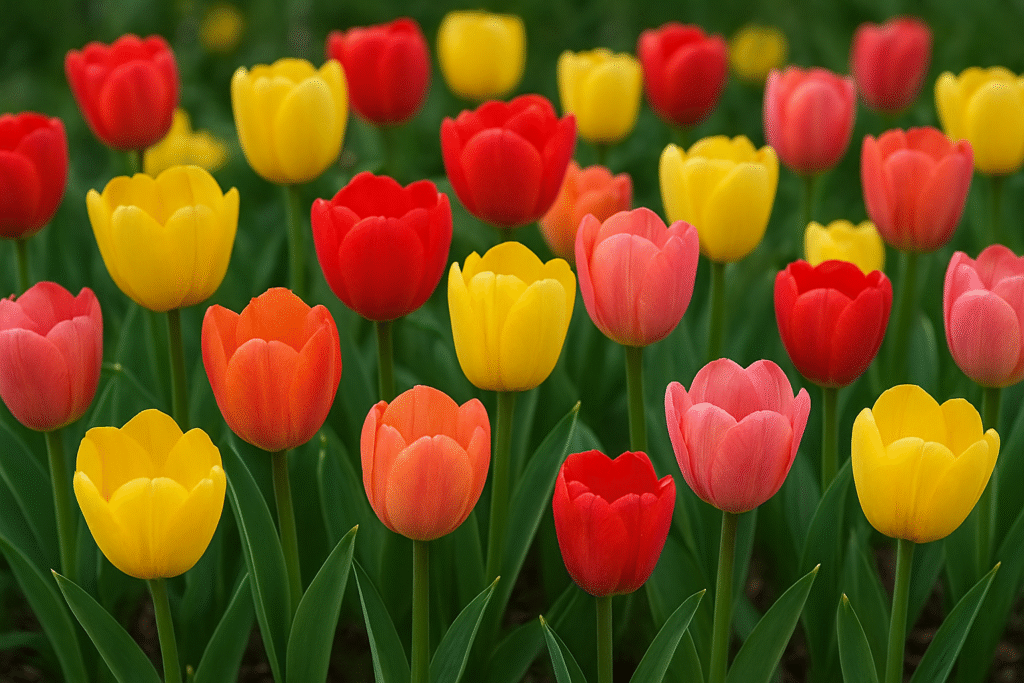 tulips in full bloom