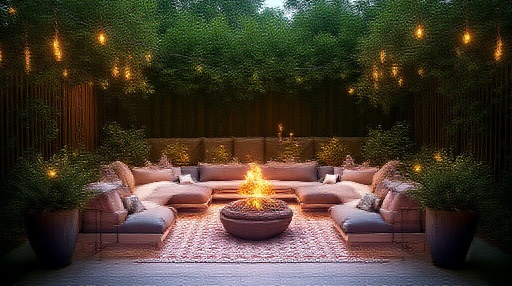 outdoor lounge set with fire pit